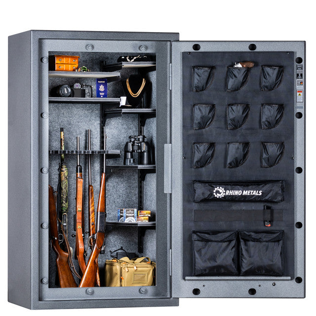 Rhino Metals | Lightning AX6033 | Blackstone Textured | Brass Hardware | Electronic Lock | Clearance