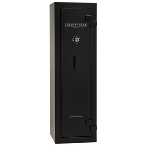 Liberty Safe Centurion 12 gun safe with a mechanical lock, closed door, featuring a 30‑minute fire rating and entry‑level security