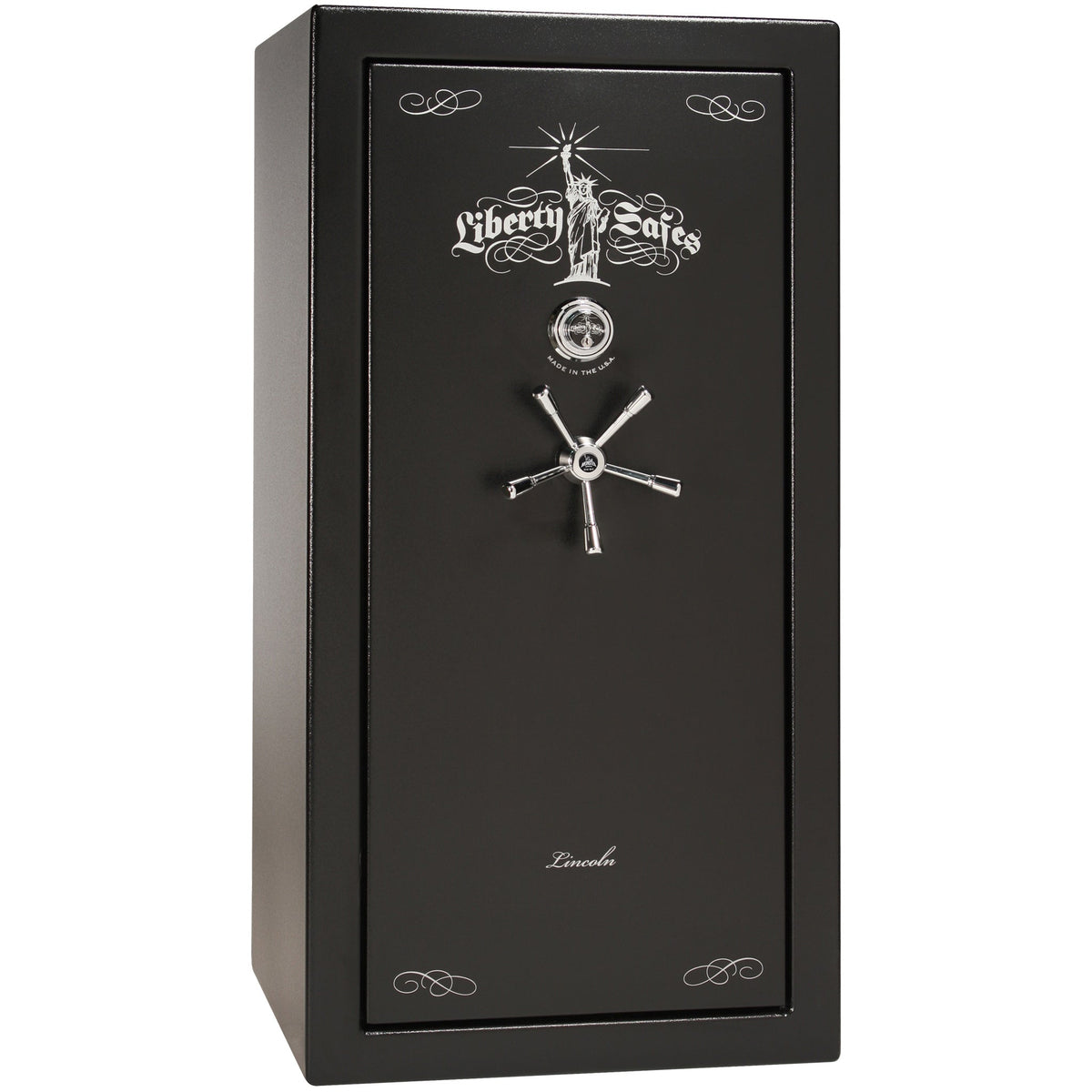 Lincoln Series | Level 7 Security | 2 Hour Fire Protection | 25 | Dimensions: 60.5”(H) x 30”(W) x 24”(D*) | Textured Black | Mechanical Lock - Closed